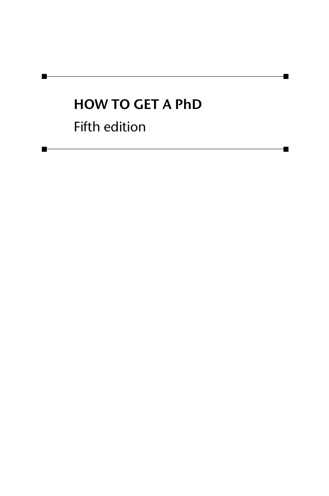 How to get a PhD_ a handbook for students and their supervisors, 5th Edition
