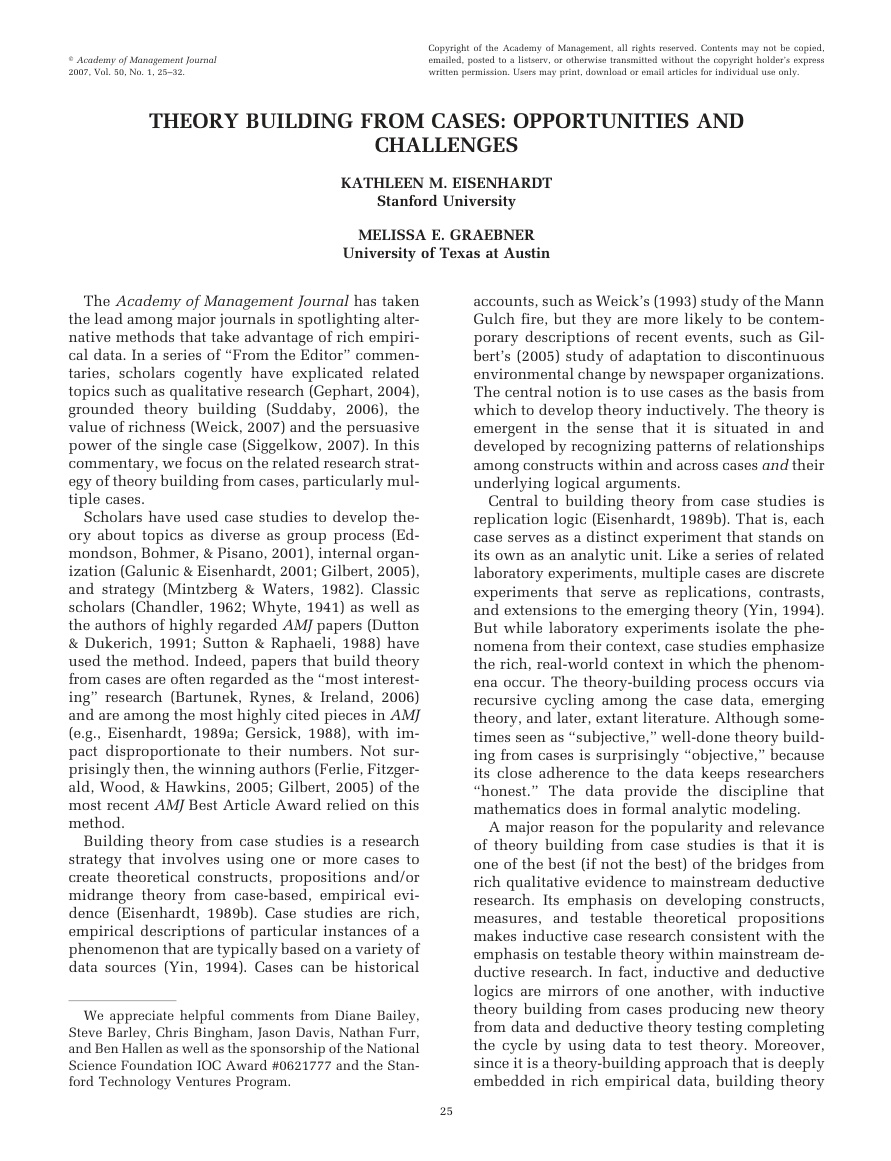 THEORY BUILDING FROM CASES_ OPPORTUNITIES AND CHALLENGES.